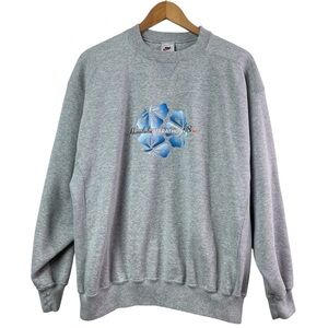 Vintage Nike Honolulu Marathon 98 Gray Crewneck Sweatshirt USA 1990s Size Medium